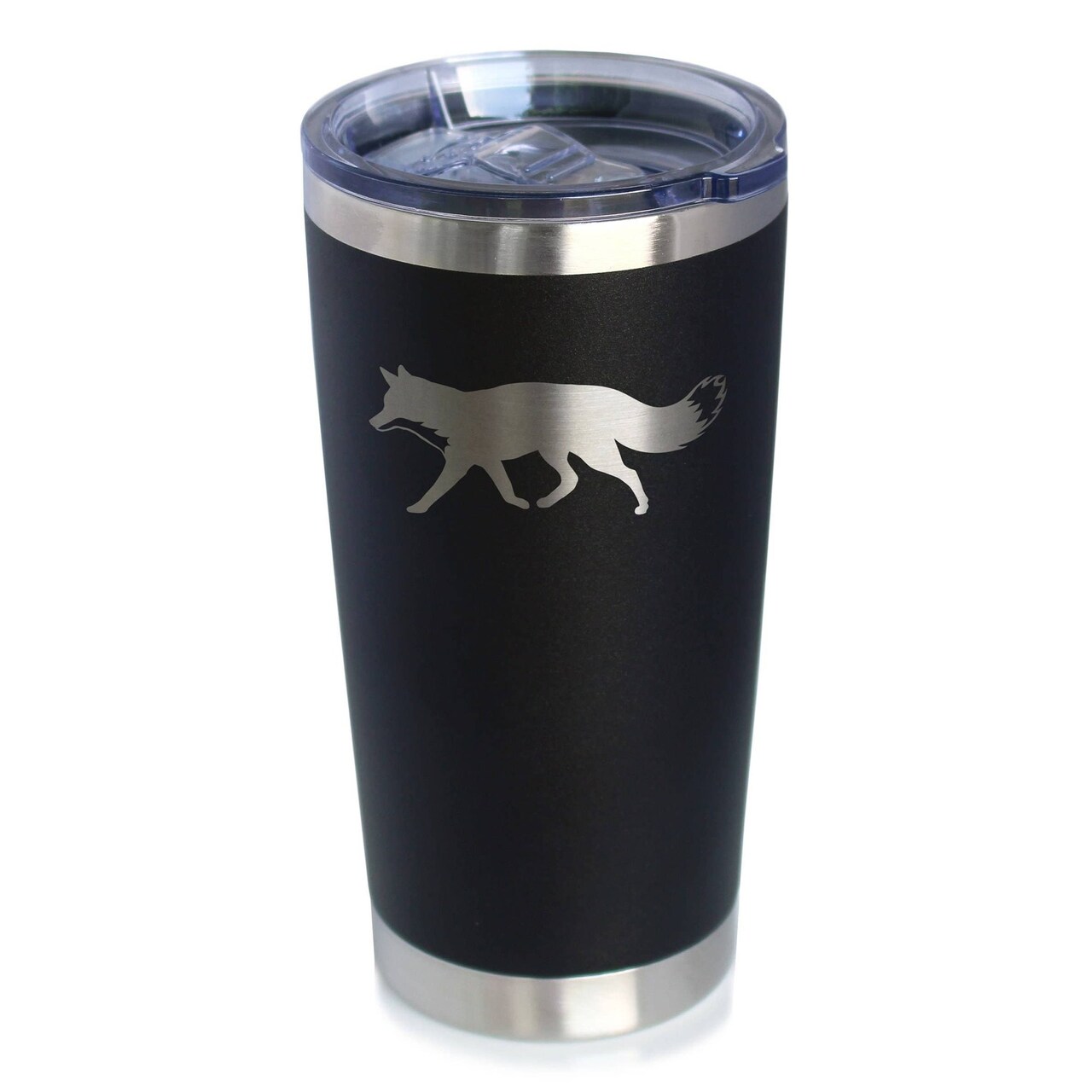 Edge Collections - Black - Fox Silhouette Travel Tumbler Insulated - 1 Piece